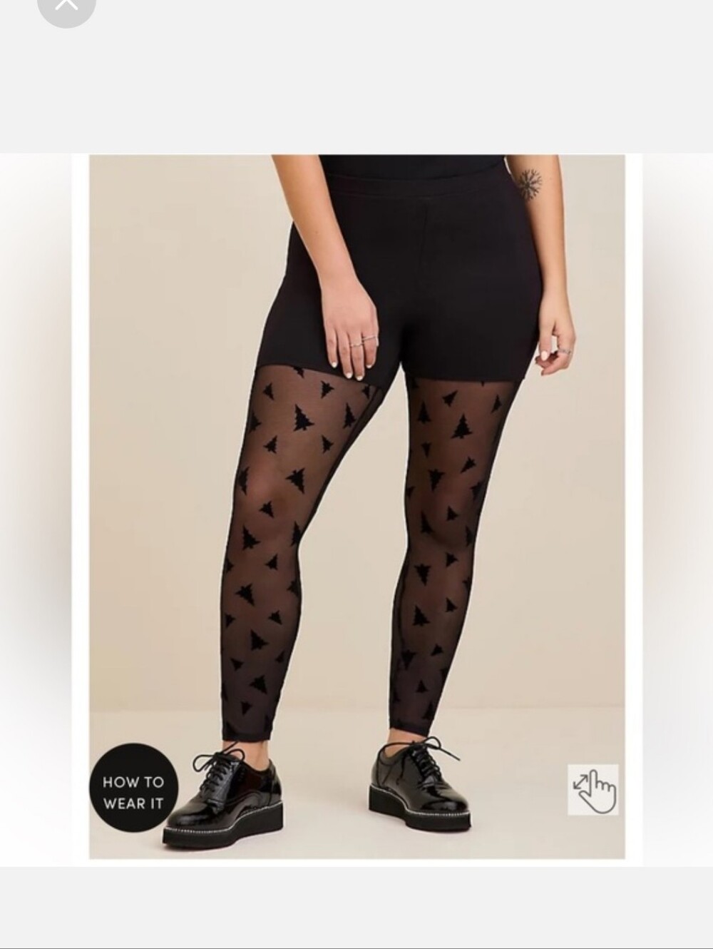 Torrid 2x Xmas Tree Full-Length Flocked Legging